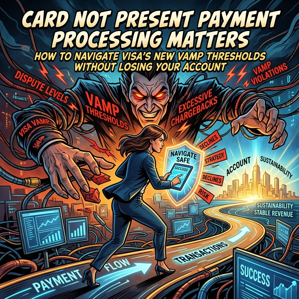 Card Not Present Payment Processing Matters: How to Navigate Visa’s New VAMP Thresholds Without Losing Your Account